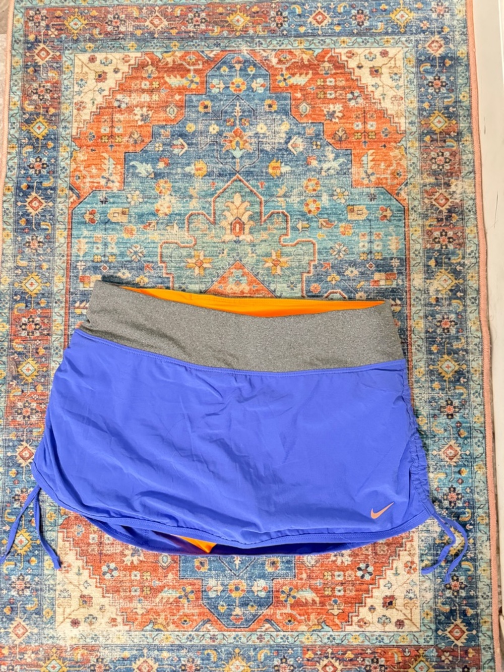 Nike Purple Skort with Gray Waistband and Orange Interior
